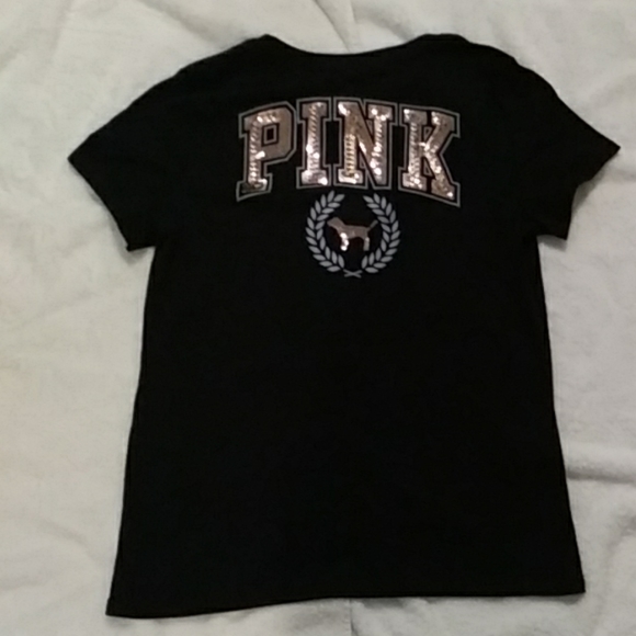Pink black short sleeve bling shirt - Picture 2 of 4